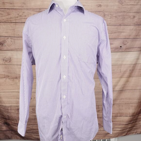 Lauren Ralph Lauren Shirt Mens XL 18 Slim Fit Non Iron Dress Button Down -L1 - Picture 3 of 7